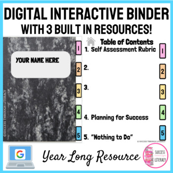 Preview of Digital Interactive Notebook Binder with Built in Resources Distance Learning