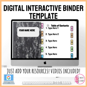 Preview of Digital Interactive Notebook CUSTOM Binder Template for Distance Learning