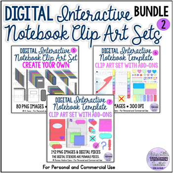 Preview of Digital Interactive Notebook Clip Art Sets Bundle 2