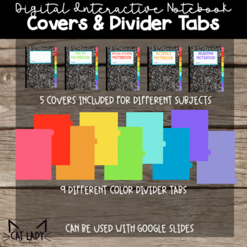 Preview of Digital Interactive Notebook- Covers and Divider Tabs