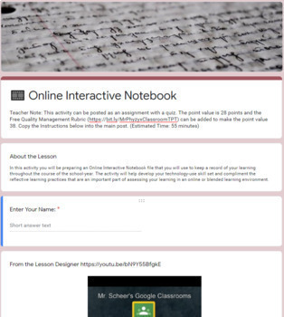 Preview of Digital Interactive Notebook Creation - Paperless Online Blended Distance Learn