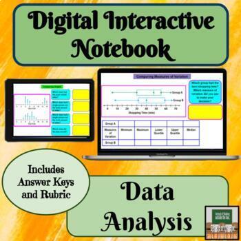Preview of Digital Interactive Notebook Data Analysis Graphs 7th Grade Math
