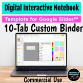 Digital Interactive Notebook Editable 10-Tab Binder Templa