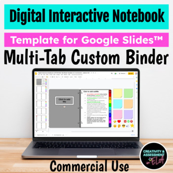 Preview of Digital Interactive Notebook Editable 11-Tab Multi-Tab Binder Template 4.0