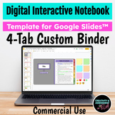 Digital Interactive Notebook Editable 4-Tab No-Ring Binder