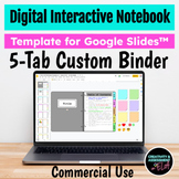 Digital Interactive Notebook Editable 5-Tab Binder Templat