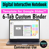 Digital Interactive Notebook Editable 6-Tab Binder Templat