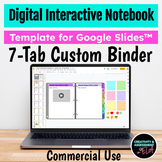 Digital Interactive Notebook Editable 7-Tab Binder Templat