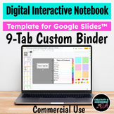 Digital Interactive Notebook Editable 9-Tab Binder Templat