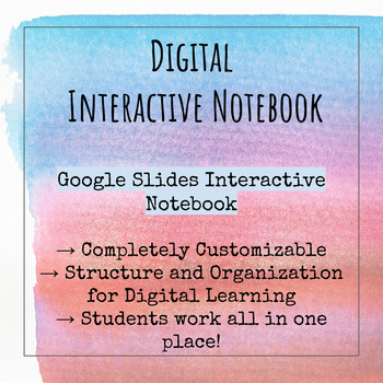 Preview of Digital Interactive Notebook- GOOGLE SLIDES/Distance Learning