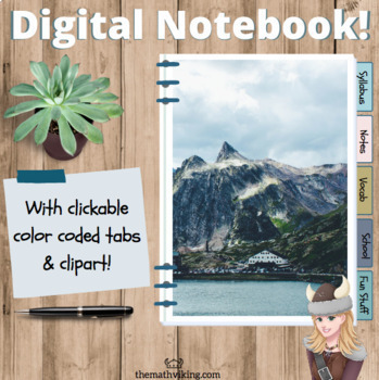 Preview of Digital Interactive Notebook! Google Slides linked tabs & Clipart: SEA & SCAPE