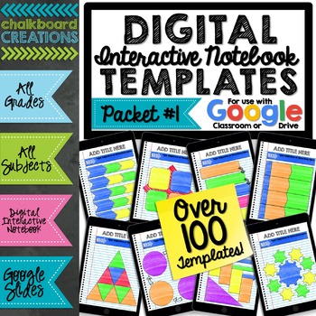 Preview of Digital Interactive Notebook & Graphic Organizer Template Packet 1 (GOOGLE)