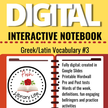 Preview of Digital Interactive Notebook Greek and Latin Vocabulary #3