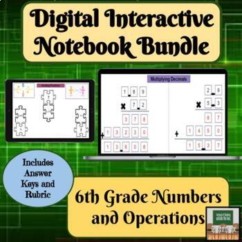 Preview of Digital Interactive Notebook Bundle - 6th Grade Math - LCM - Decimal Operations