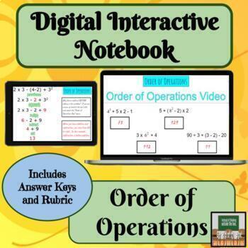 Preview of Digital Interactive Notebook - Order of Operations - 6th Grade Math - Exponents