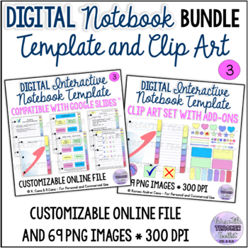 Preview of Digital Interactive Notebook Template and Clip Art Bundle 3