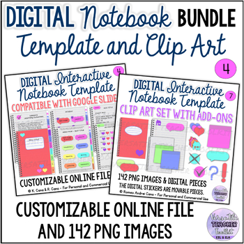 Preview of Digital Interactive Notebook Template and Clip Art Bundle 4