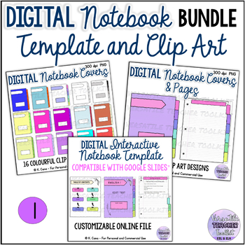 Preview of Digital Interactive Notebook Template and Clip Art Bundle 1