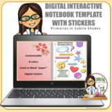 Digital Interactive Notebook Template with Stickers Primar