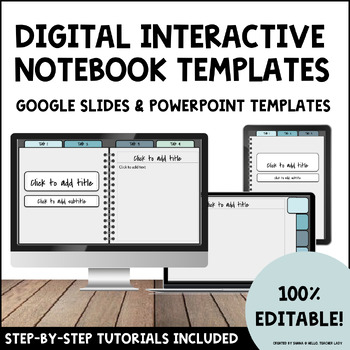 Preview of Digital Interactive Notebook Templates - Google Slides & PowerPoint - Editable