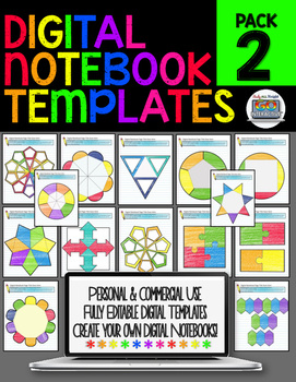 Preview of Digital Notebook Paperless Templates Personal and Commercial Use {pack #2}