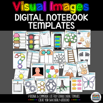 Preview of Digital Interactive Notebook Visual Images Templates Personal and Commercial Use