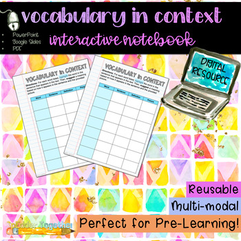 Preview of Digital Interactive Notebook: Vocabulary in Context