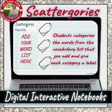 Digital Interactive Notebook (editable template): Scattergories