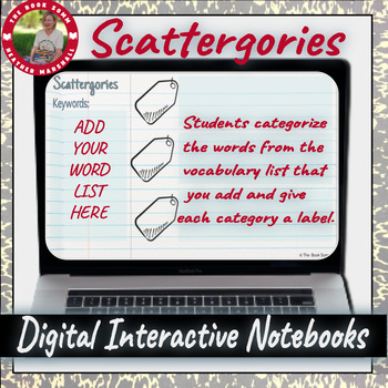 Preview of Digital Interactive Notebook (editable template): Scattergories