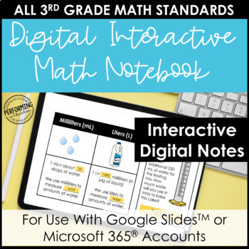 Preview of Digital Interactive Notebook for 3rd Grade | Entire Year of Math Lessons!