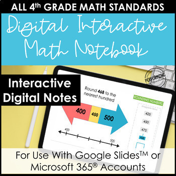 Preview of Digital Interactive Notebook for 4th Grade Math | Entire Year of Math Lessons!
