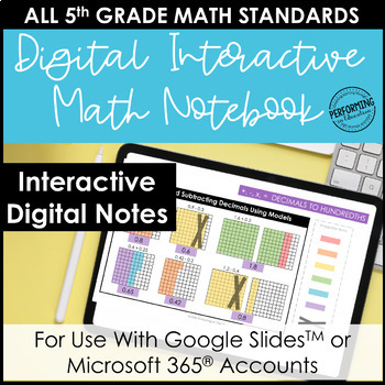 Preview of Digital Interactive Notebook for 5th Grade Math | Entire Year of Math Lessons!