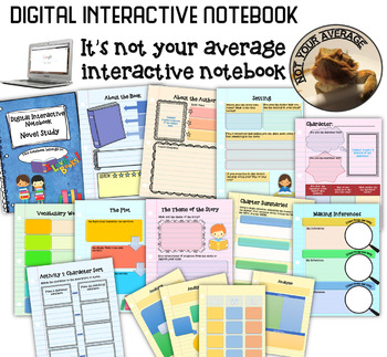 Preview of NEW Digital Interactive Notebook for Any Novel Study 4th 5th Distance Learning