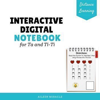 Preview of Digital Interactive Notebook for Distance Learning {Ta and Ti-Ti}