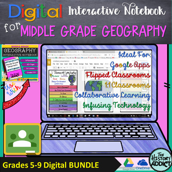 Preview of Digital Interactive Notebook for Middle Grade Geography (Distance Learning)