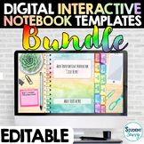 Digital Interactive Notebooks Templates EDITABLE Bundle | 
