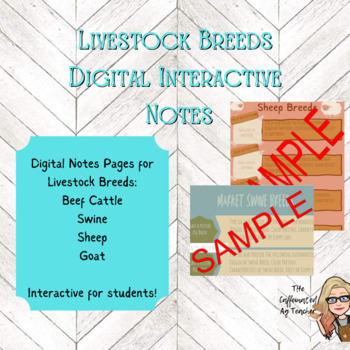 Preview of Digital Interactive Notes Template - Livestock Breeds - Google Drive