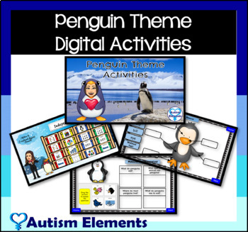 Preview of Digital Interactive Penguin Theme Unit Activities- Winter- Polar Animals
