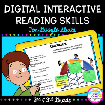 Preview of Digital Interactive Reading Comprehension Skills Google Slides -  2nd 3rd Grade