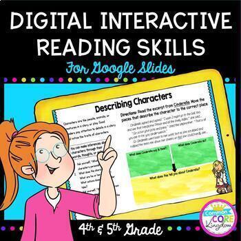 Preview of Digital Interactive Reading Comprehension Skills Google Slides 4th 5th Grade