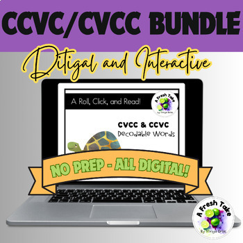 Preview of Digital Roll, Click and Read |6 Games| CCVC/CVCC Words/Sentences BUNDLE!