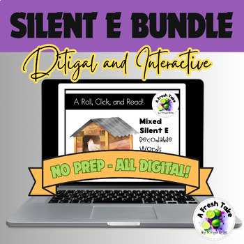Preview of Digital Roll, Click & Read |5 Phonics Games| Silent E Words/Sentences BUNDLE!