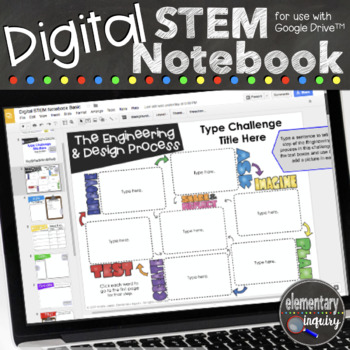 Preview of Digital Interactive STEM Notebook for Engineering Challenges