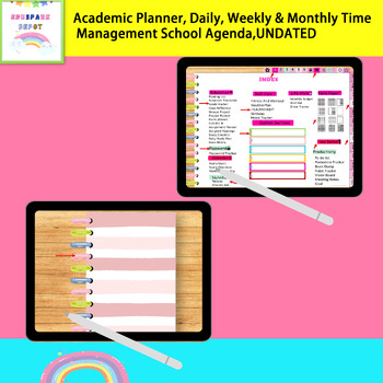 Preview of EDITABLE Digital & Printable Planner For Student Undated | Student Gift | Parent