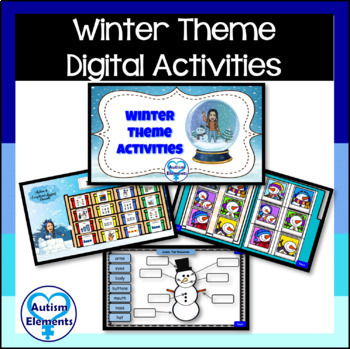 Preview of Digital Interactive Winter Theme Unit Activities- Seasons- Differentiated