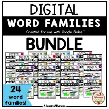Preview of Digital Interactive Word Family Activities (Google Slides™) BUNDLE