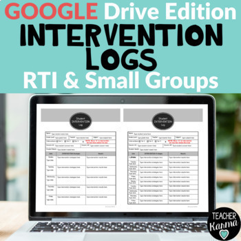 Preview of Digital Intervention Logs for RtI Documentation for Google Drive