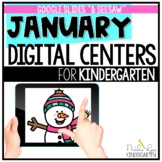 Digital January Math and Literacy Centers for Kindergarten