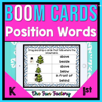 Preview of Digital January Position Words Winter BOOM CARDS™ - Snowmen Prepositional Phrase