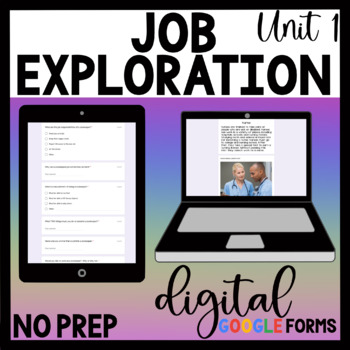 Preview of Digital - Job Exploration Unit 1 - Google Forms